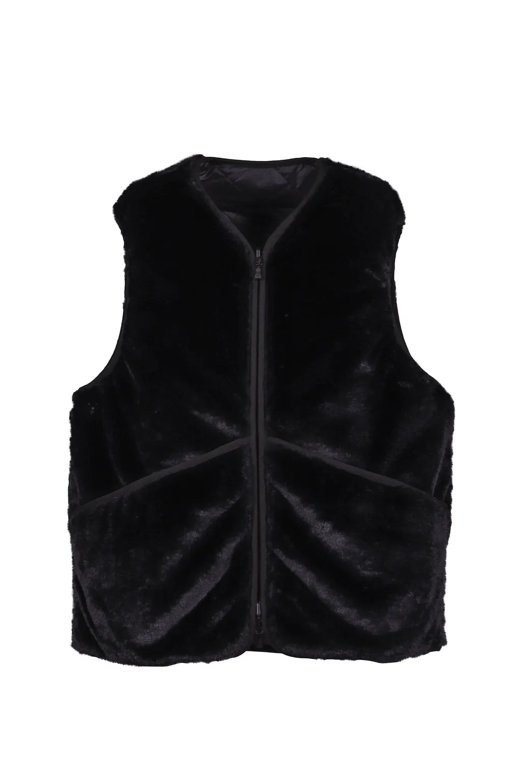 Tech Reversible British Hunter Fur Vest / Blk