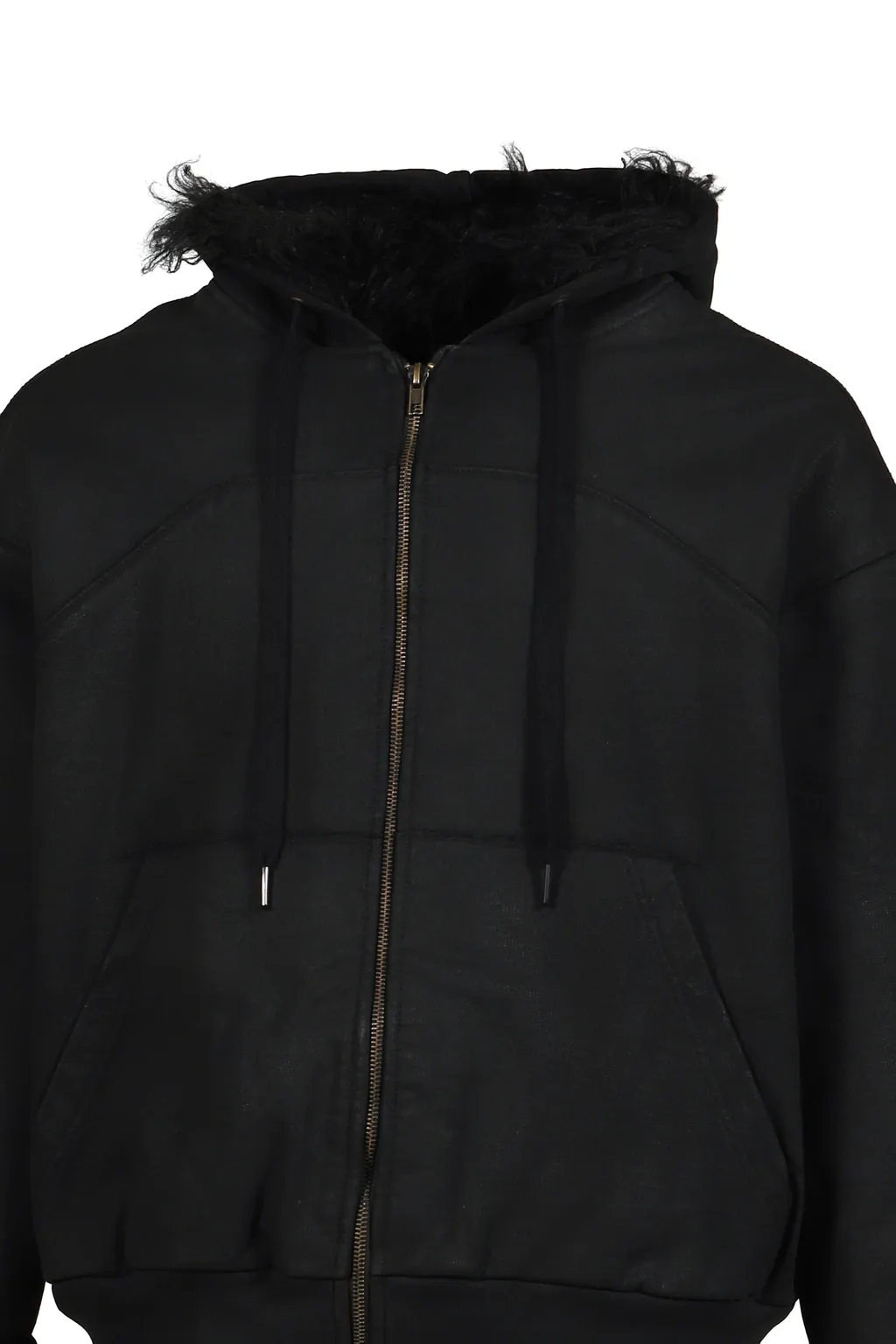 Waxed Hoodie Jacket / Black