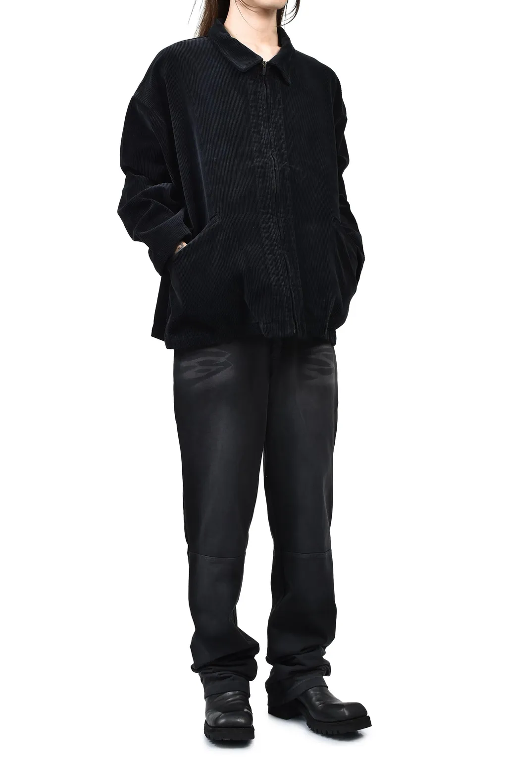 Corduroy Zip Jacket / Black