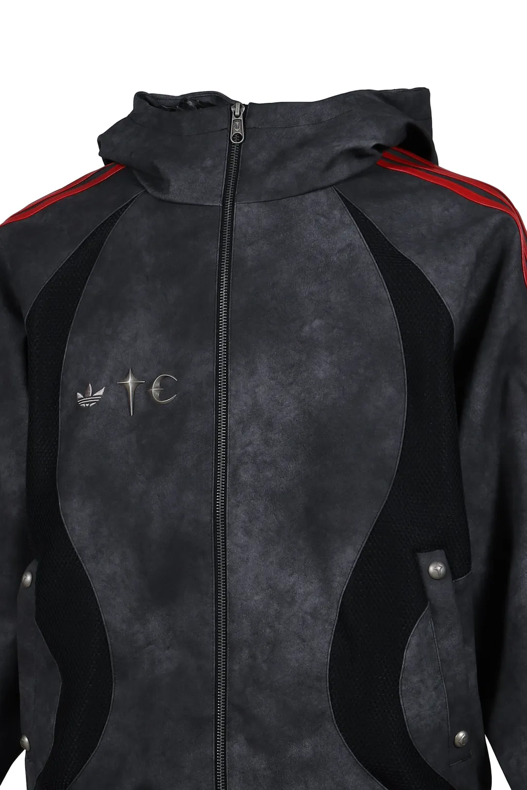 Tc Tg Lthr Jkt / Blk/Antique Sil
