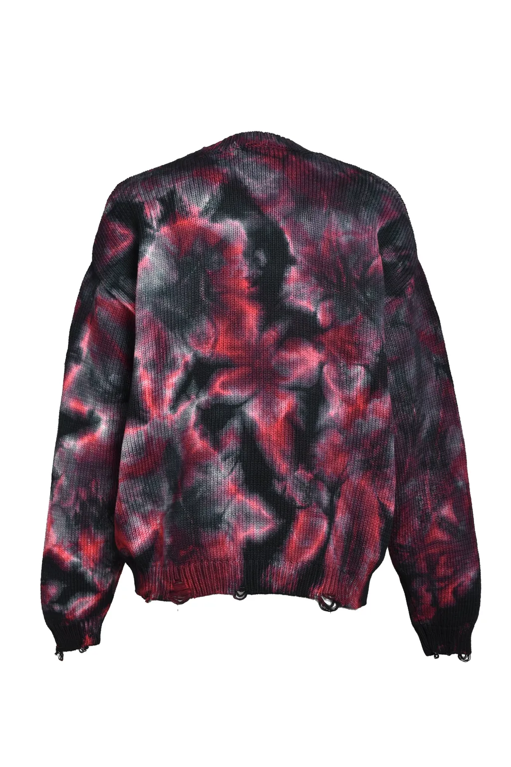 Tie-Dye Crewneck Sweater / Wine