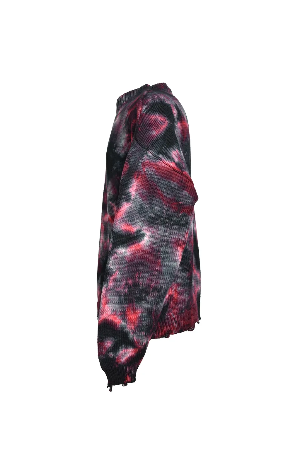 Tie-Dye Crewneck Sweater / Wine