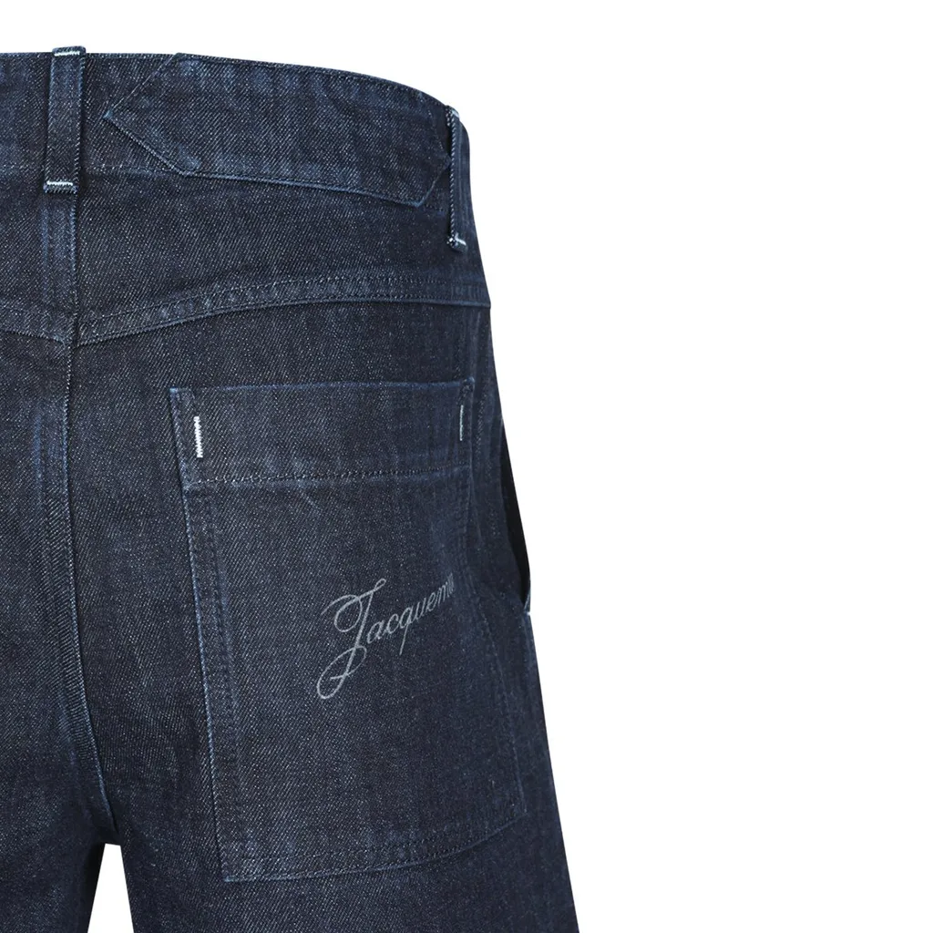 Jacquemus Logo Embroidered Denim Shorts