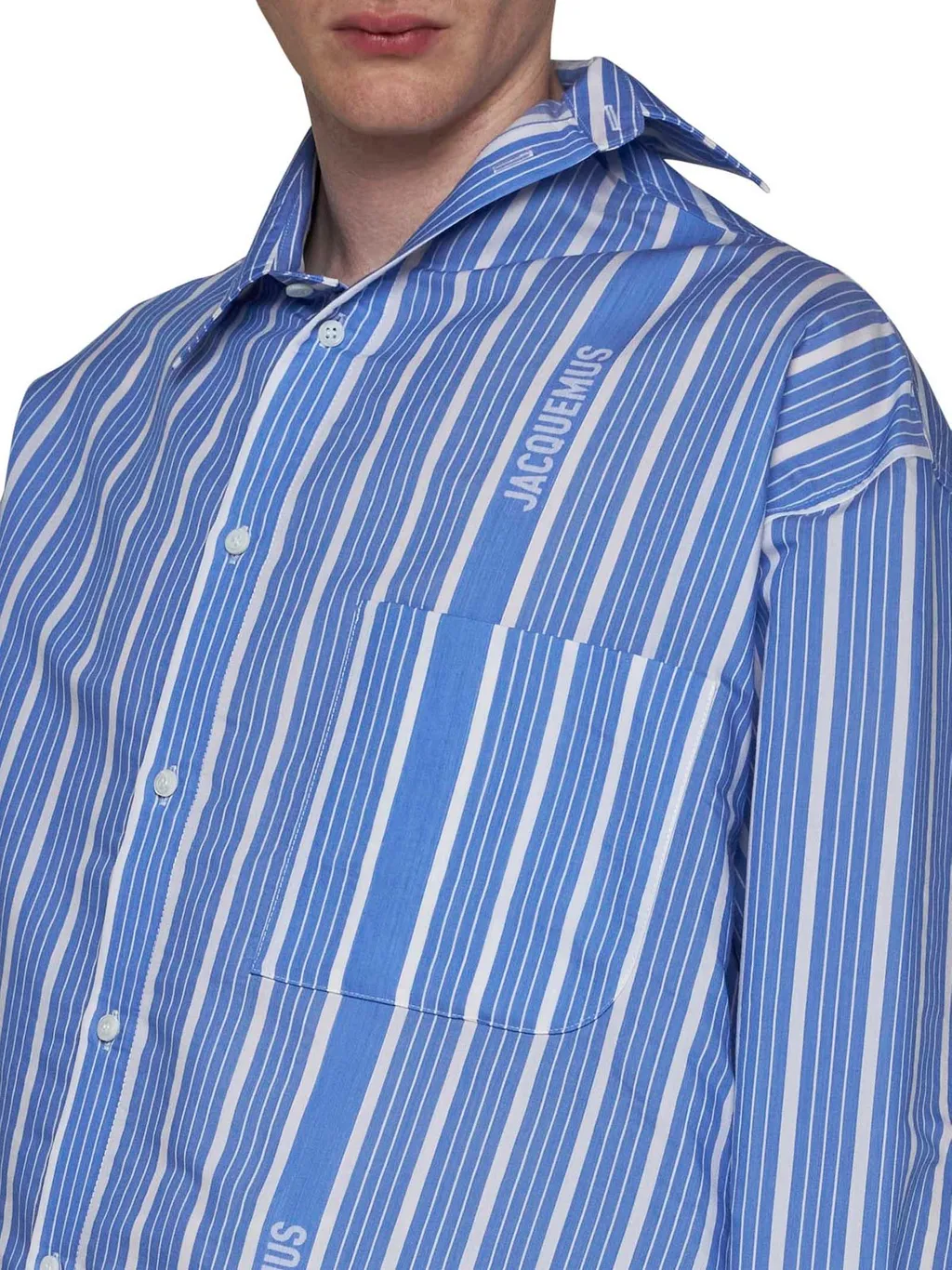 Jacquemus Striped Asymmetric Long-Sleeve Shirt