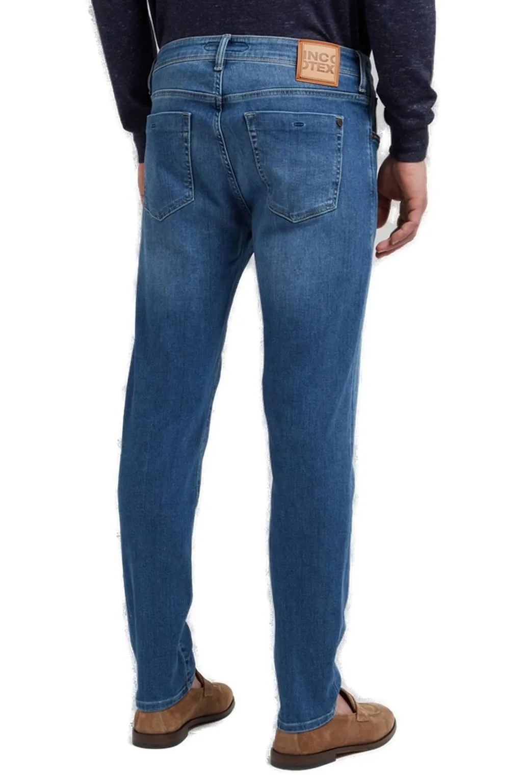 Incotex Logo Patch Denim Jeans