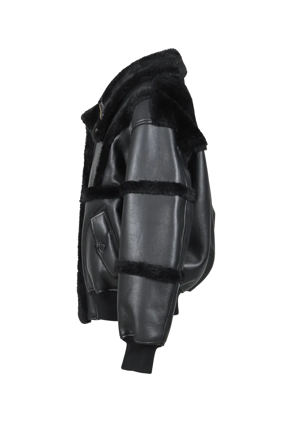 Double Sided Sherpa Jacket / Blk