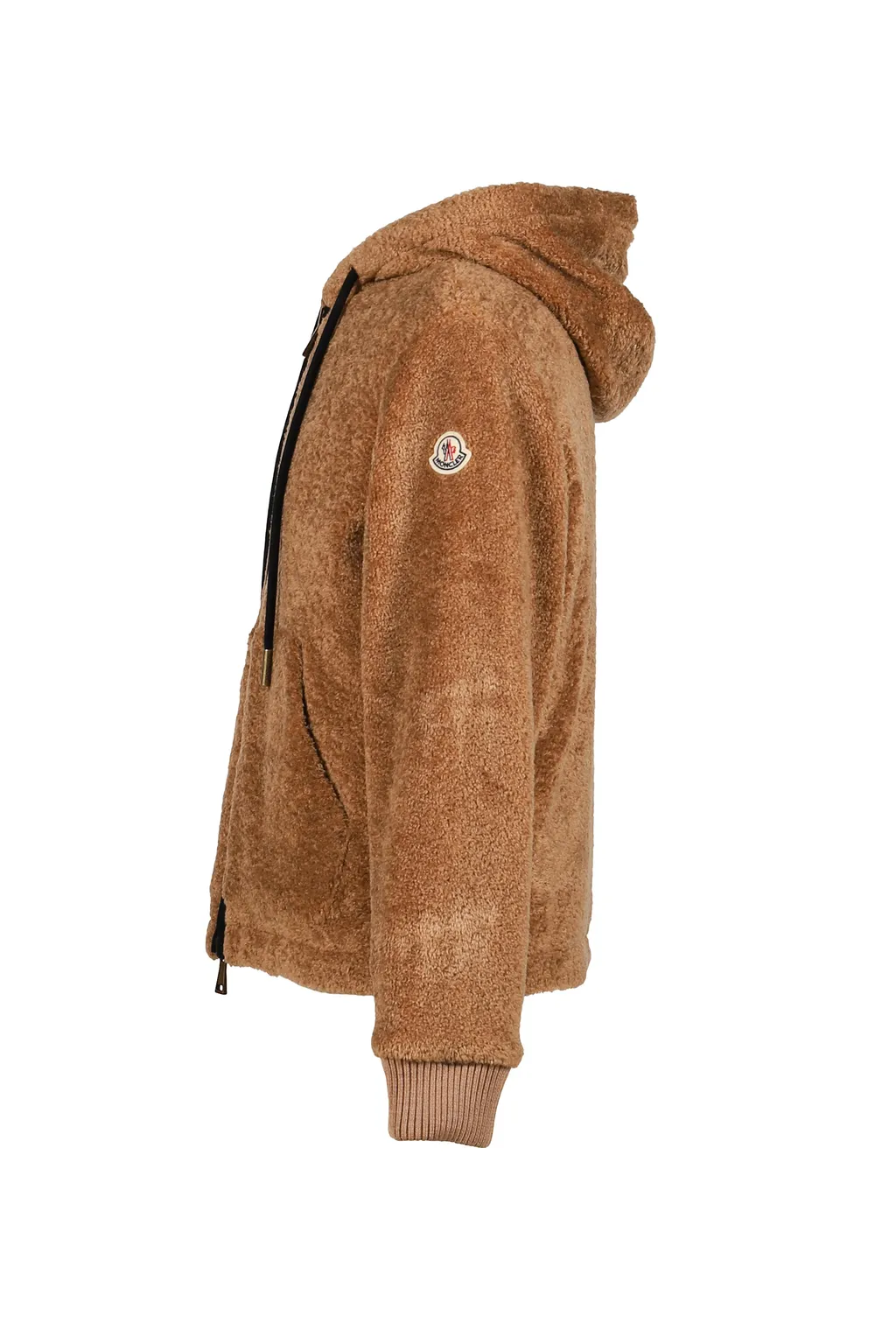Zip Up Cardigan / Camel X Black