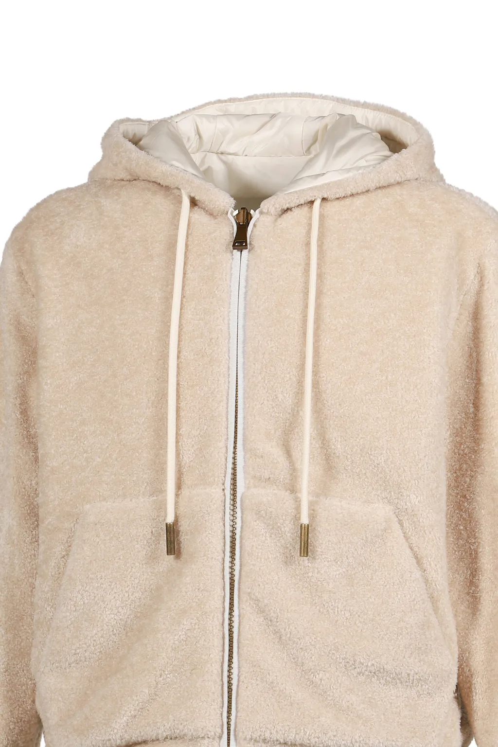 Zip Up Cardigan / White