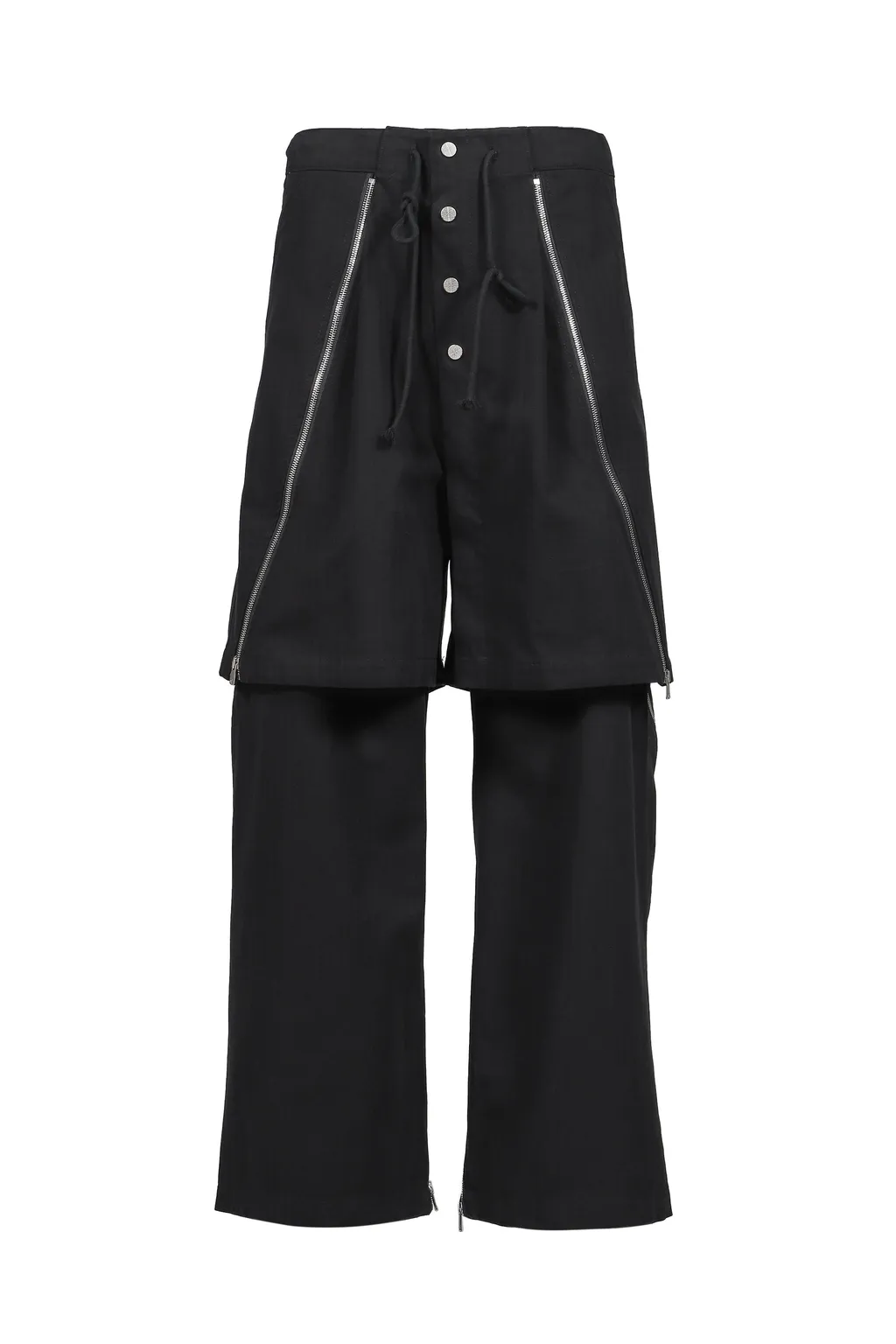 Double Layered Zip Trousers / Blk