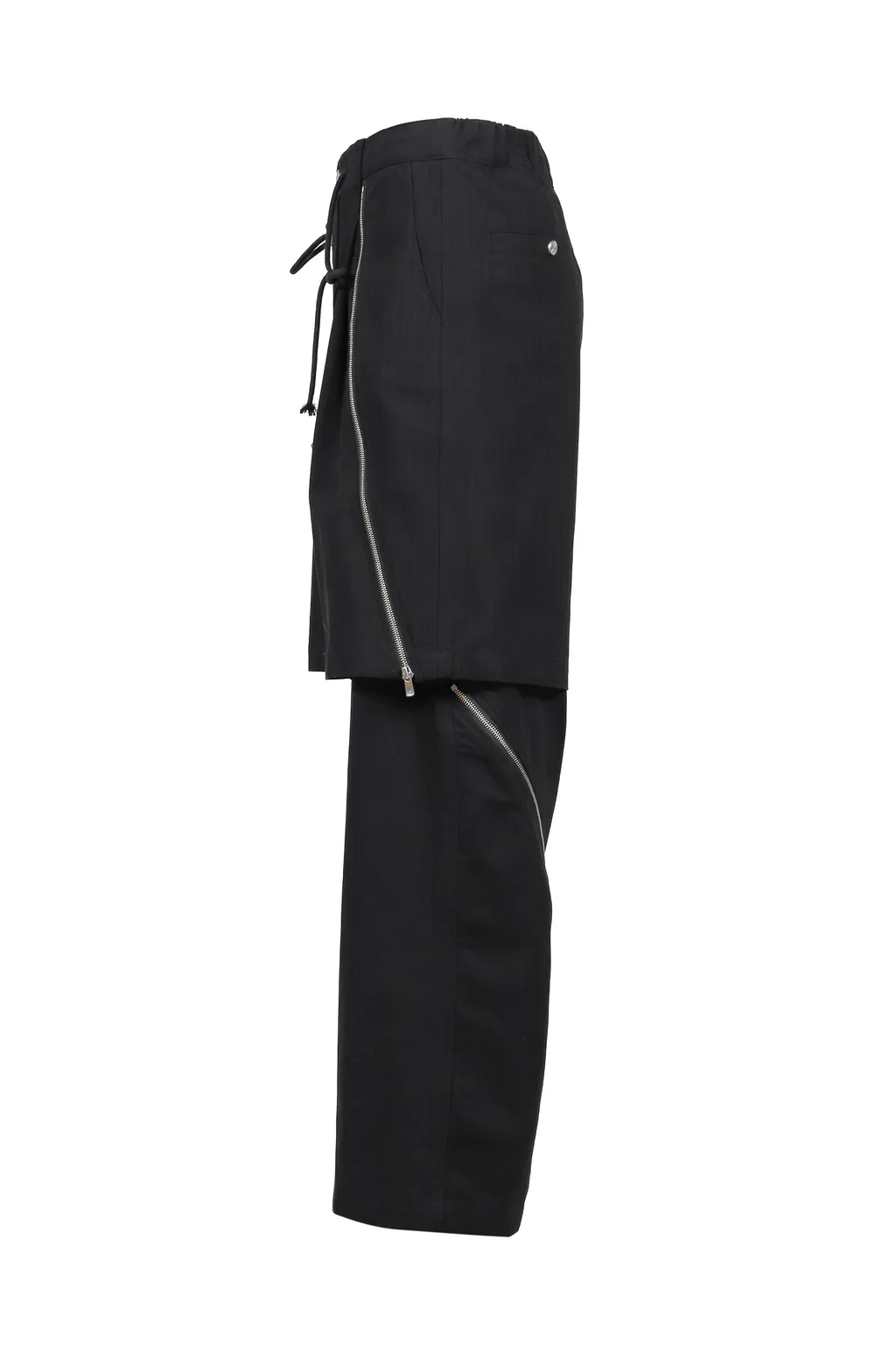 Double Layered Zip Trousers / Blk
