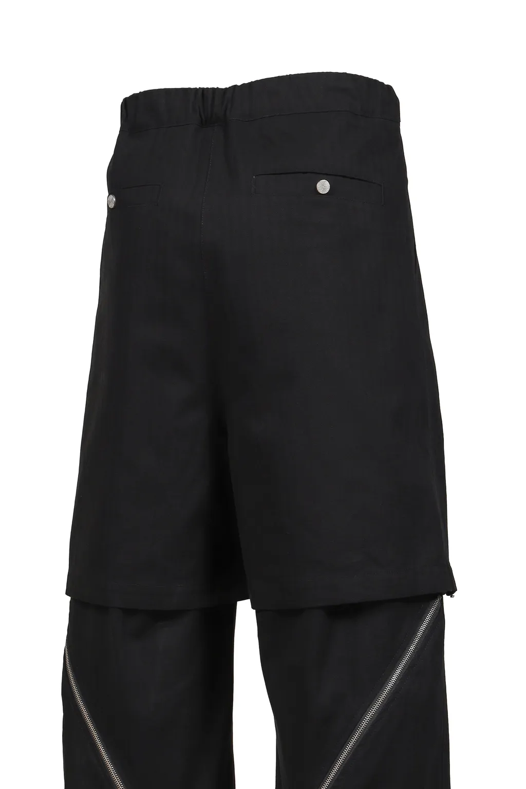 Double Layered Zip Trousers / Blk
