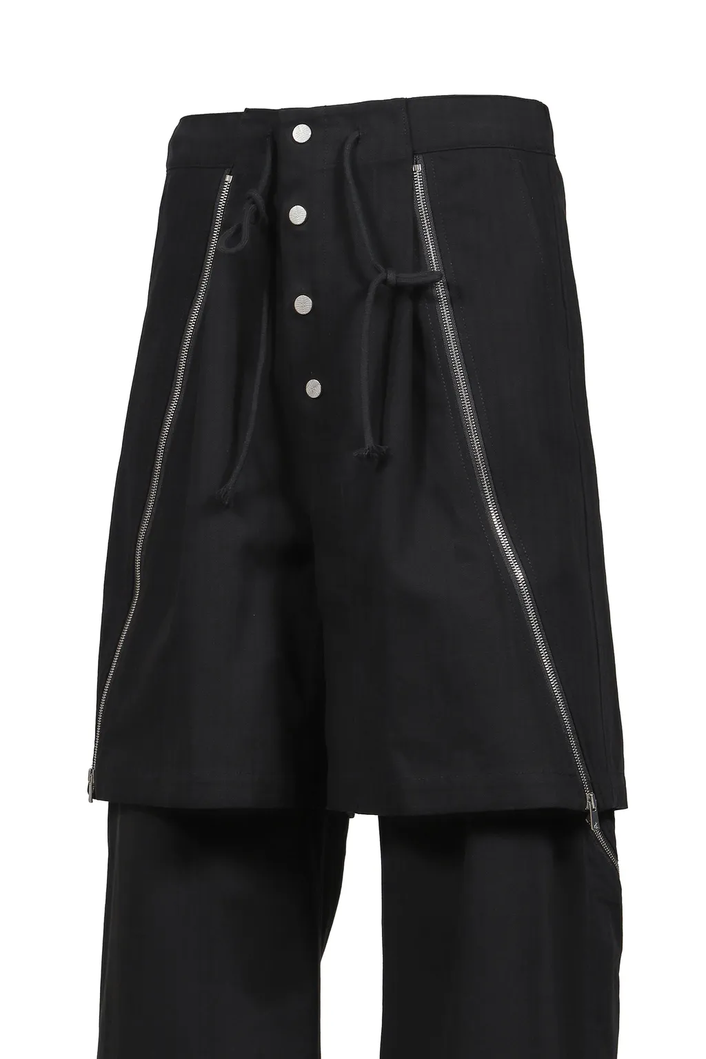 Double Layered Zip Trousers / Blk