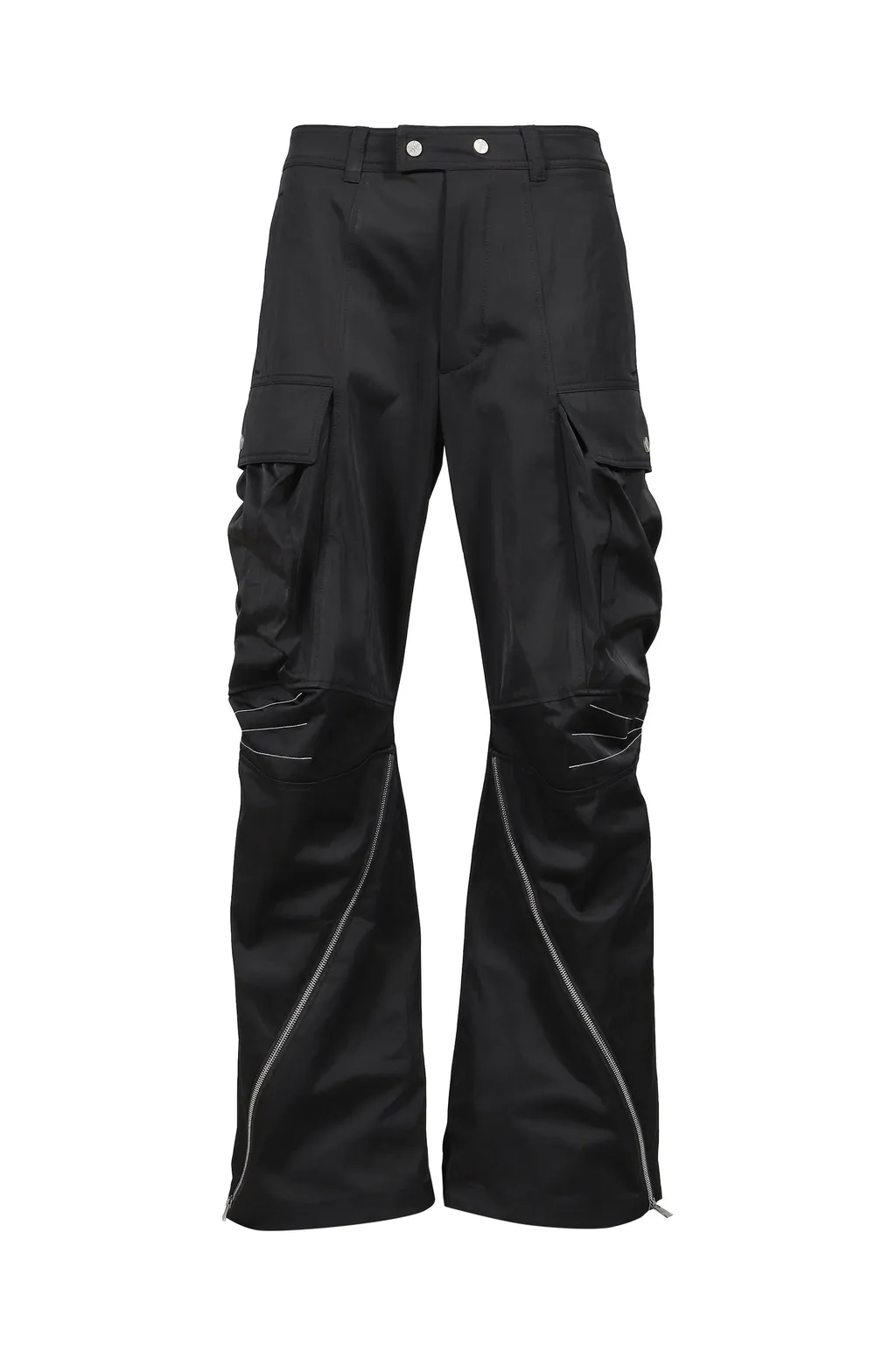 Articulated Knee Dart Cargo Trousers / Blk