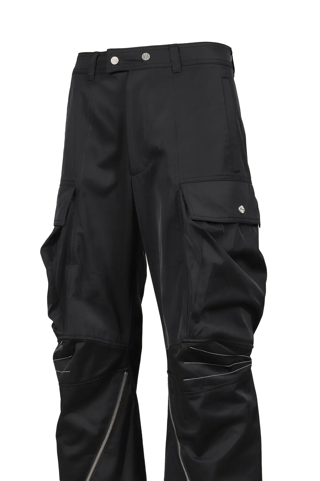 Articulated Knee Dart Cargo Trousers / Blk
