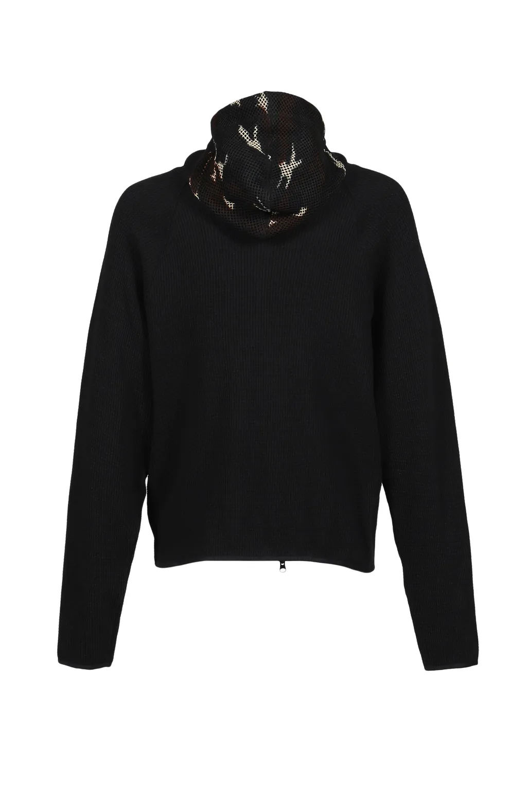 Waffle Knit Liner Zip Hoodie / Blk