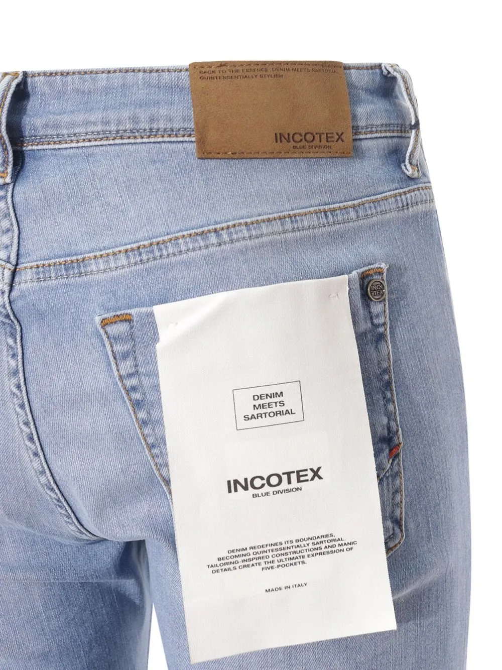 Incotex Blue Division Slim Fit Logo Patch Jeans