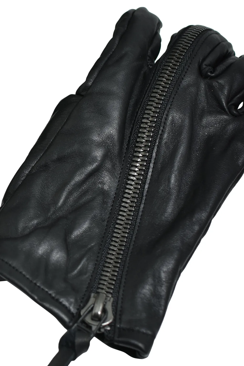 Horse Leather Zip Gloves / Black