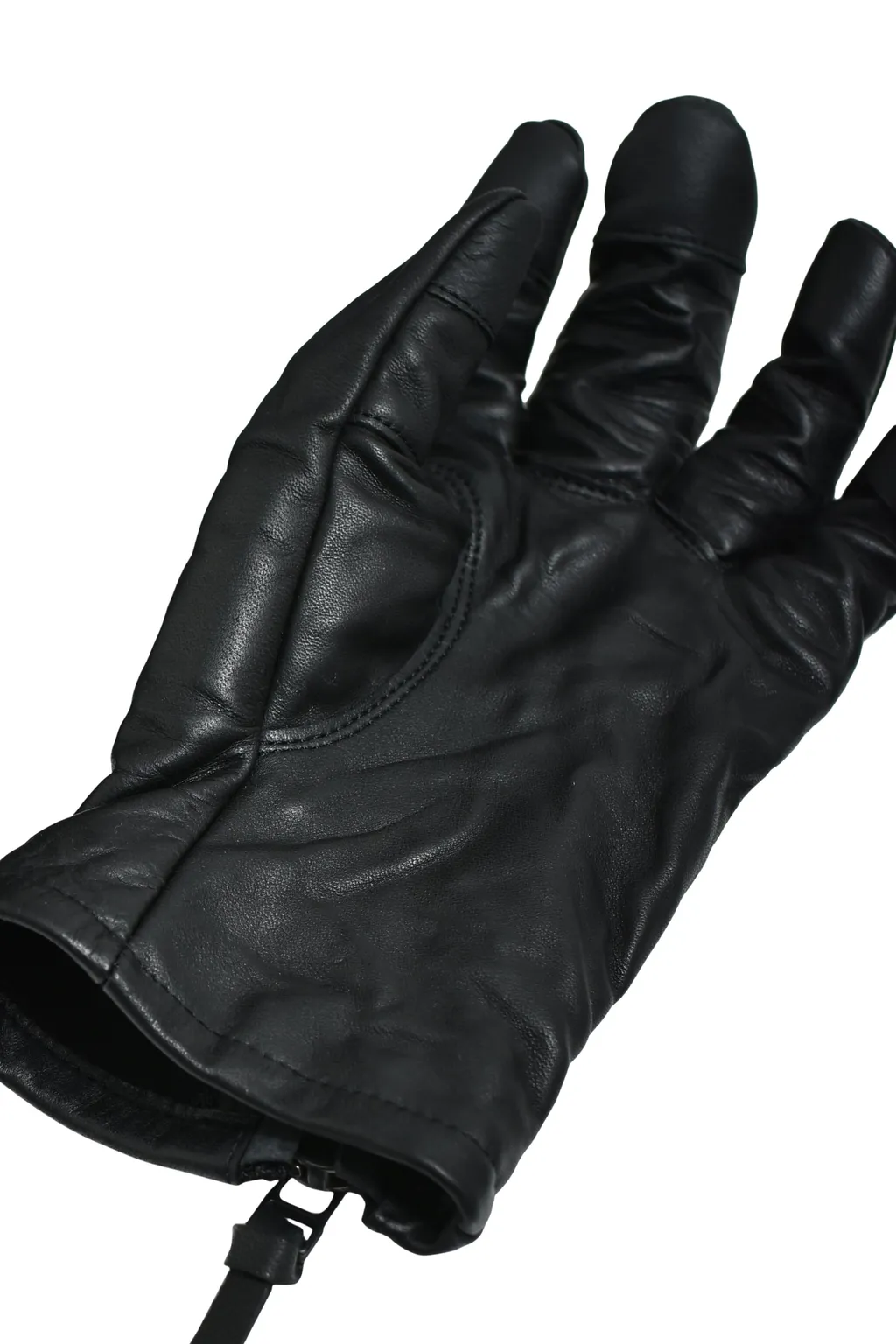 Horse Leather Zip Gloves / Black