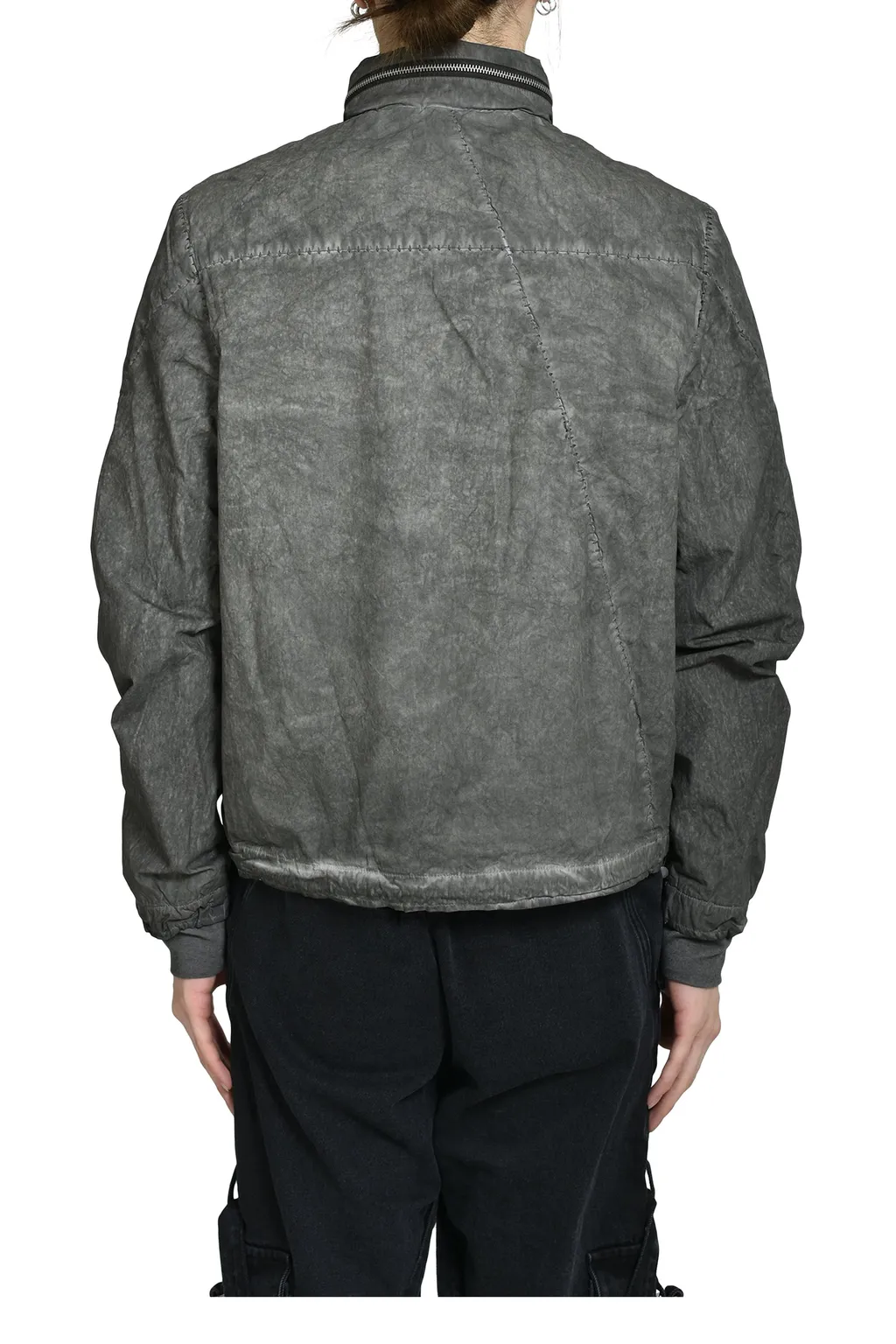 Diagonal Zip Explorer Jacket / Object Dyed Gray