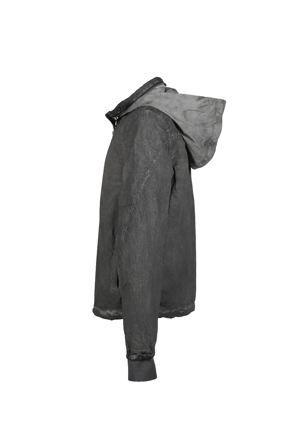 Diagonal Zip Explorer Jacket / Object Dyed Gray