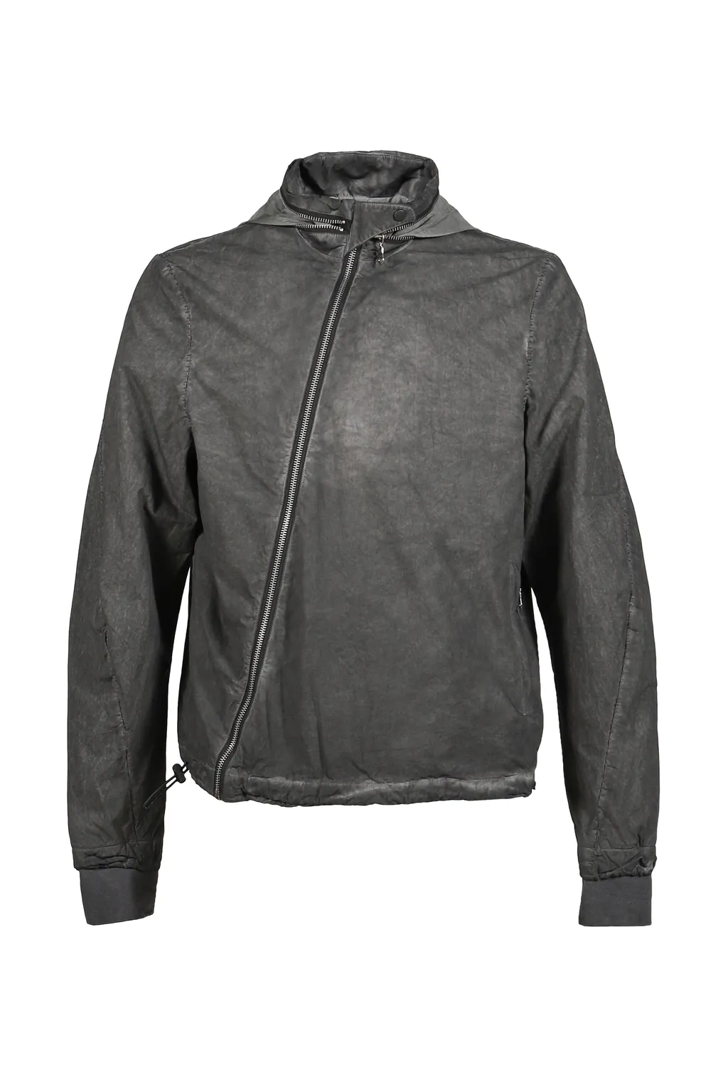 Diagonal Zip Explorer Jacket / Object Dyed Gray