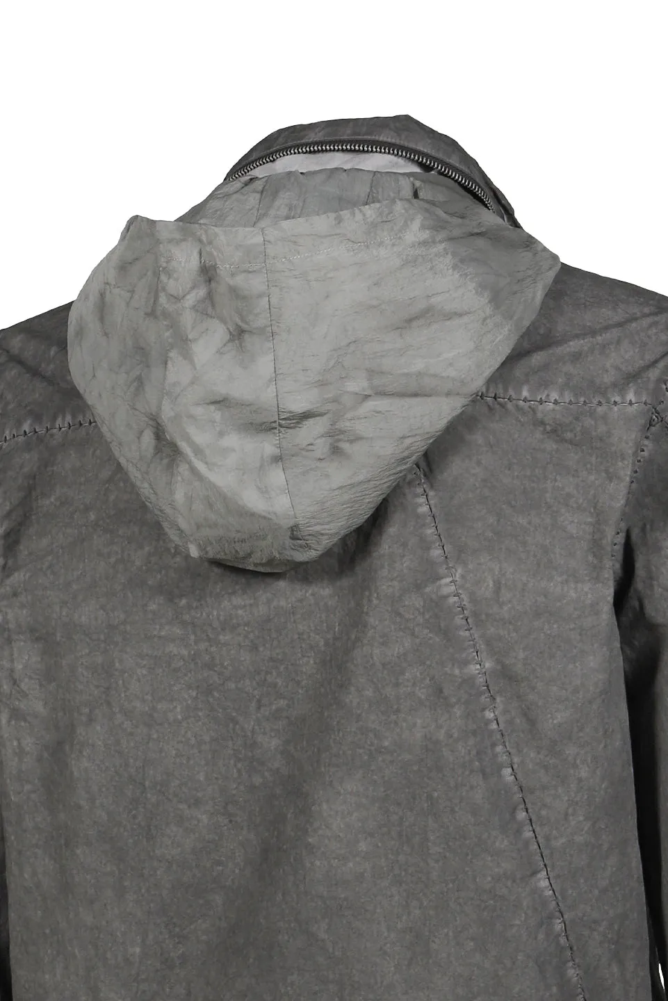 Diagonal Zip Explorer Jacket / Object Dyed Gray