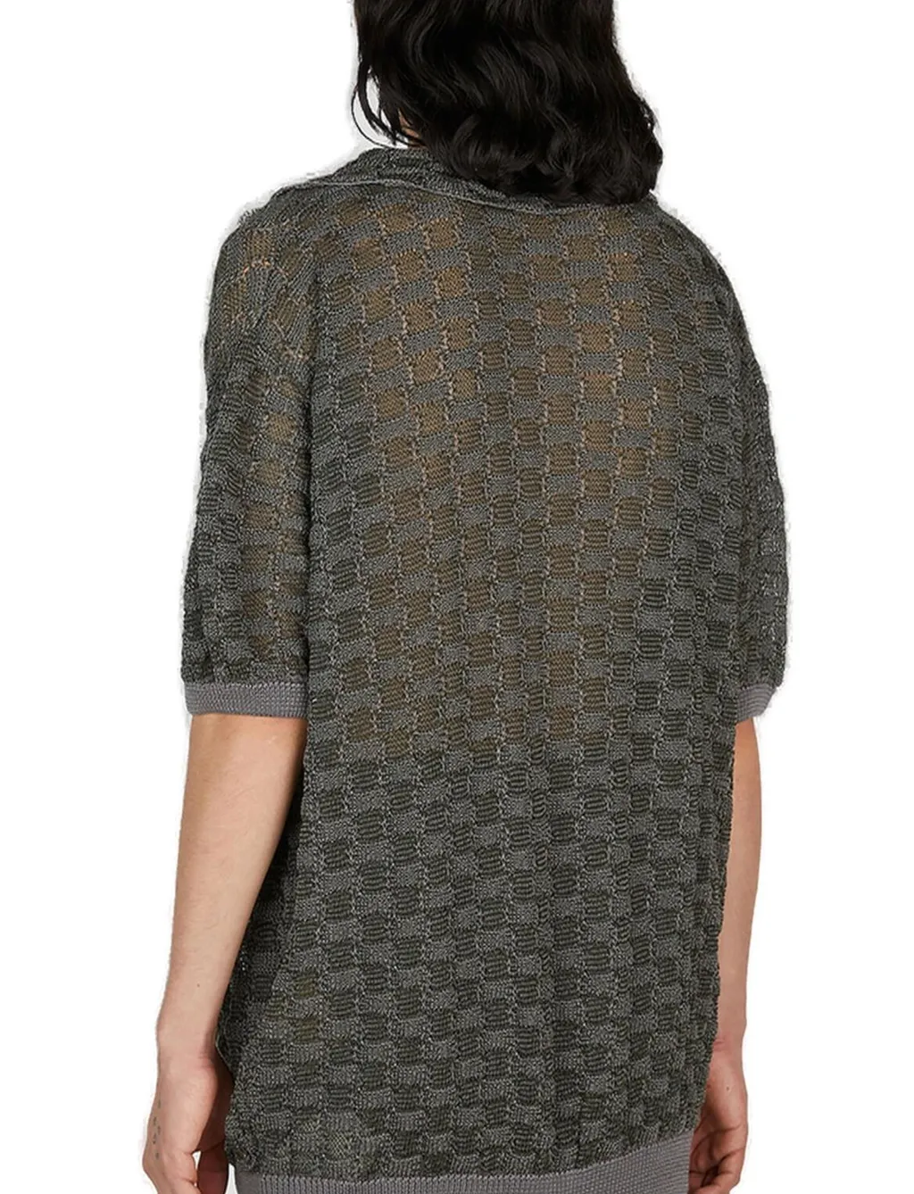 Isa Boulder Basket Weave Knitted Polo Shirt