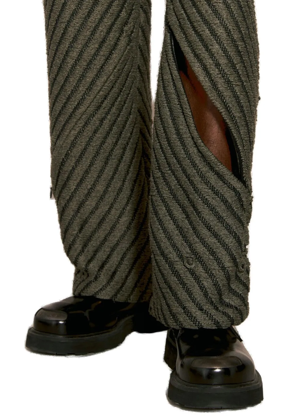 Isa Boulder Diagonal Knit Mid-Rise Pants