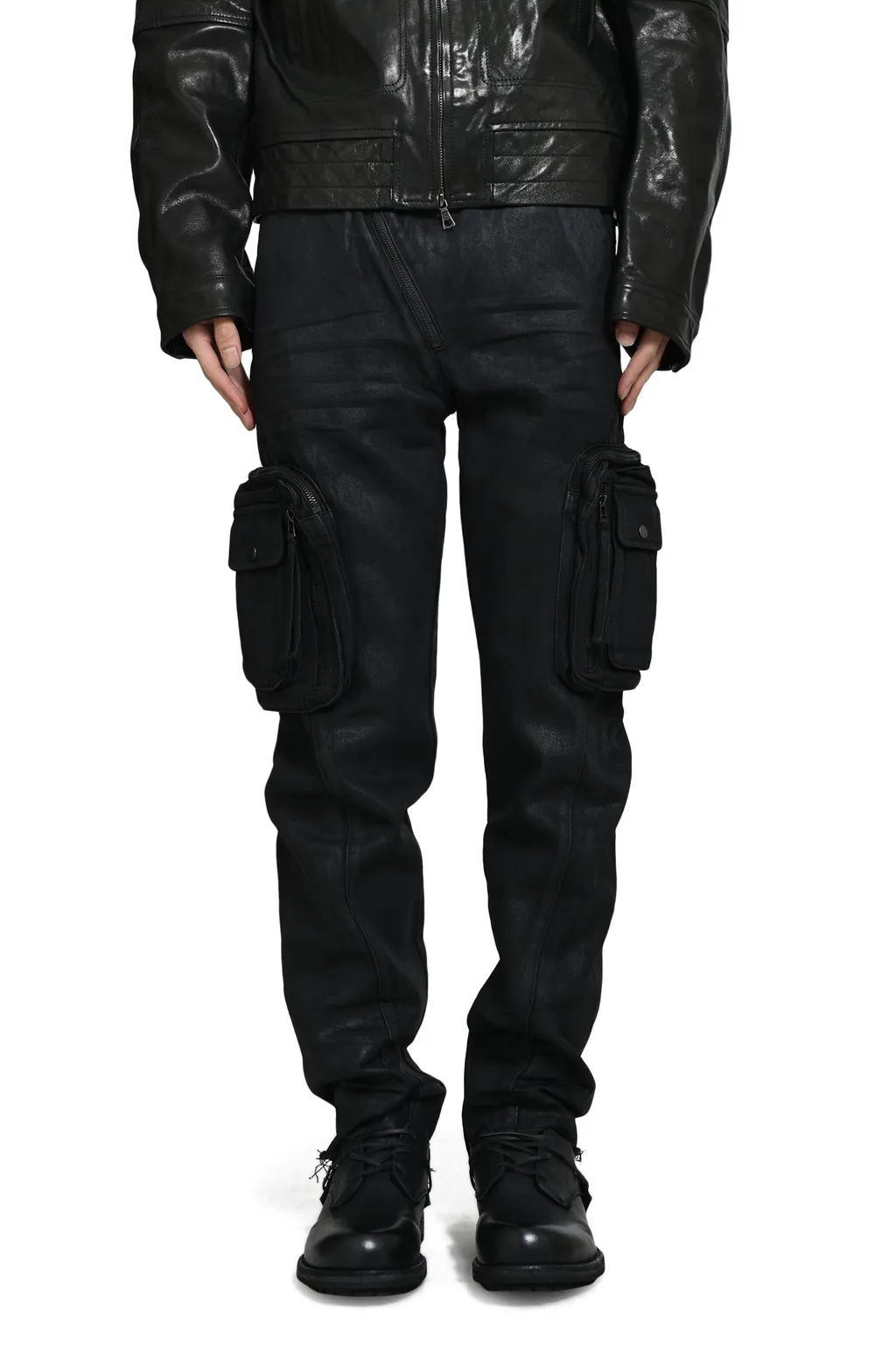Waxed Combat Pants / Black