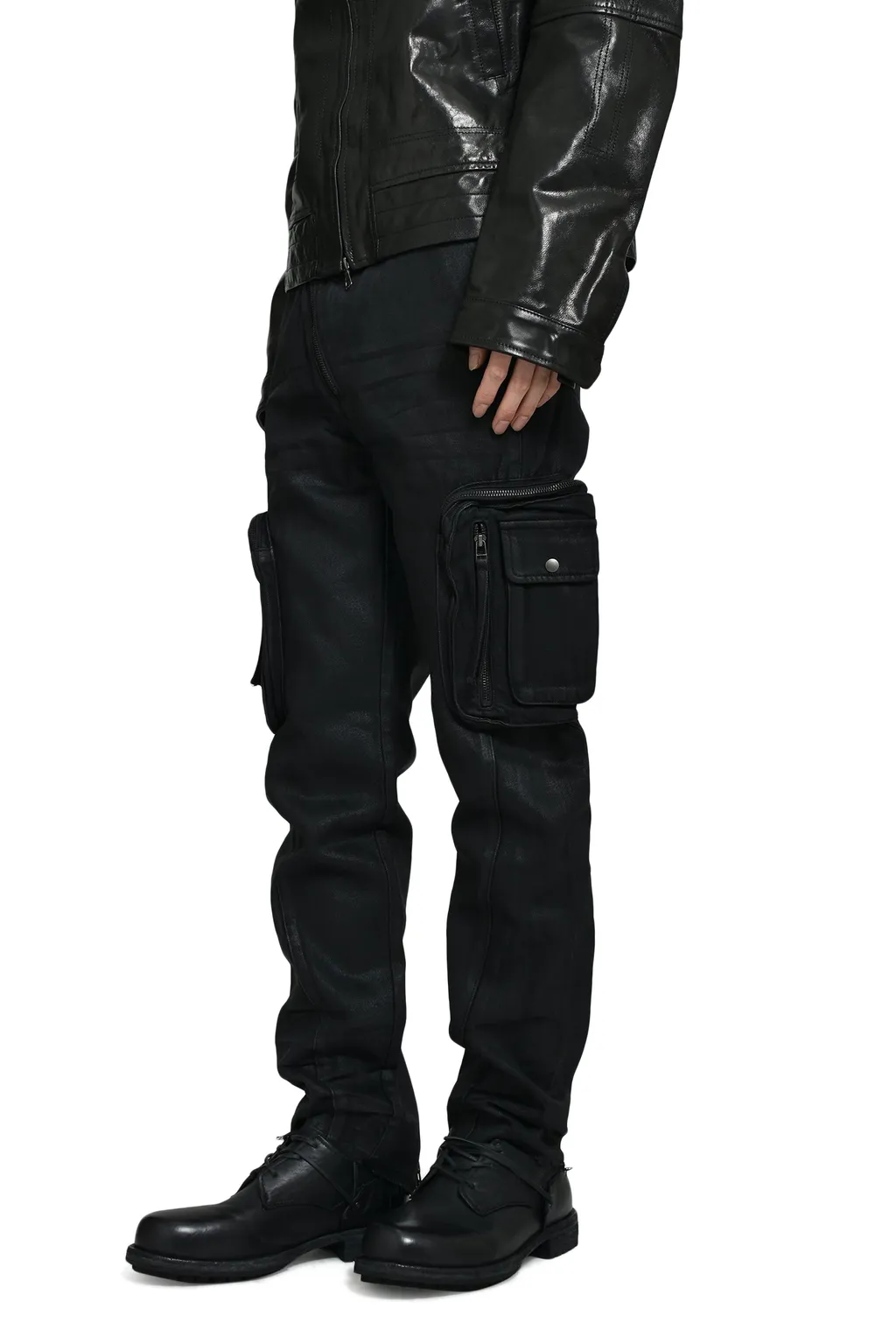 Waxed Combat Pants / Black