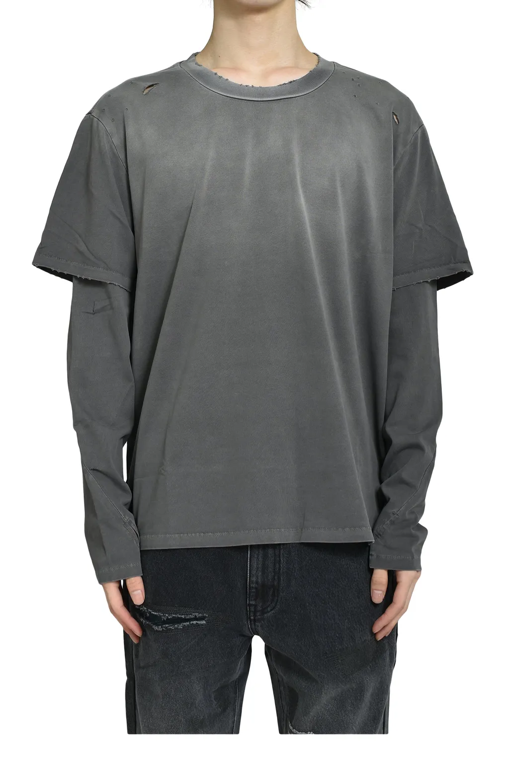 Sun Faded Double Layer Tee / Faded Gry