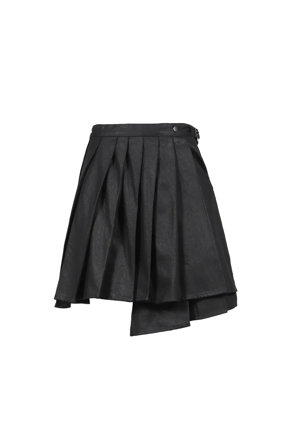Waxed Wrap Skirt / Black