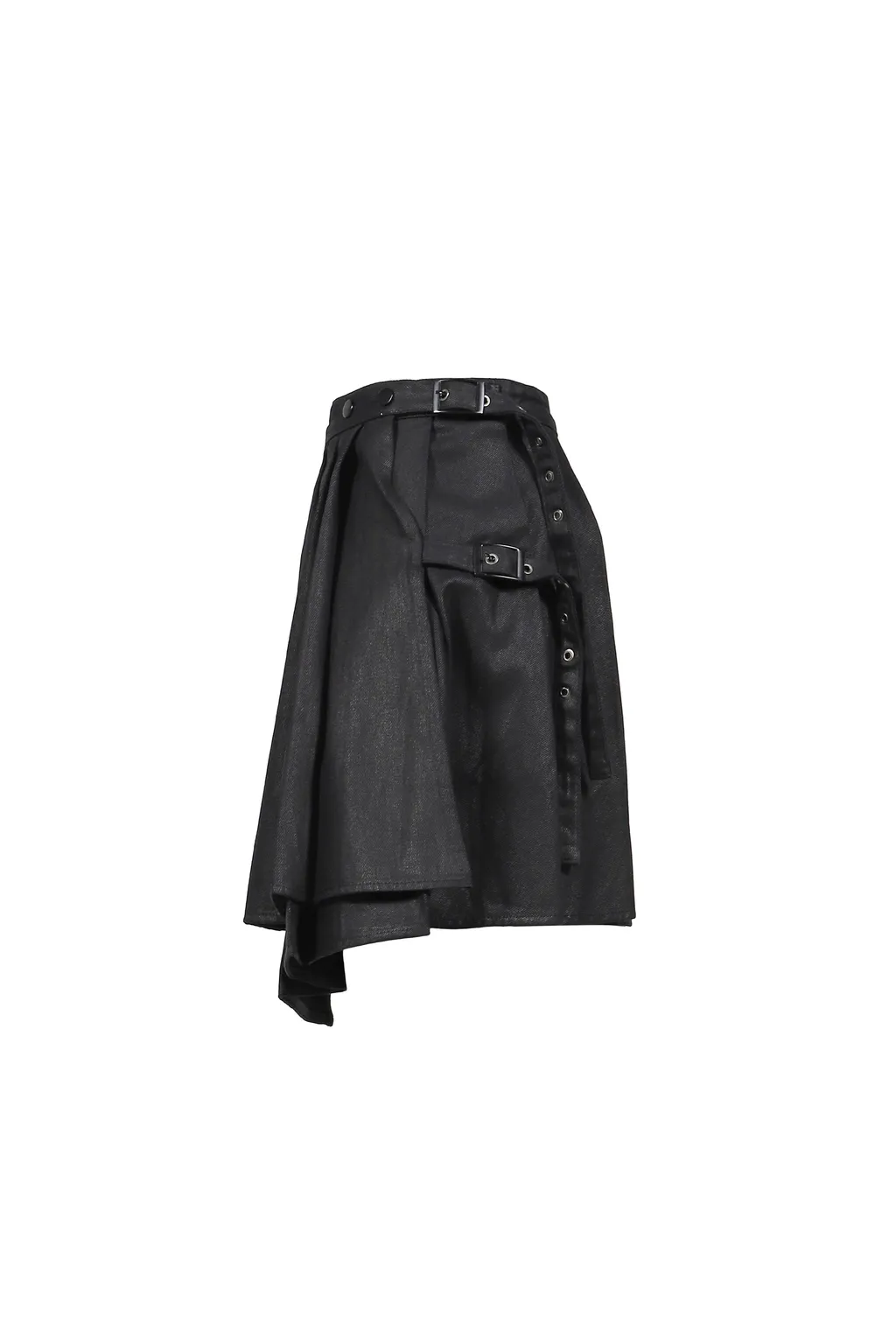 Waxed Wrap Skirt / Black