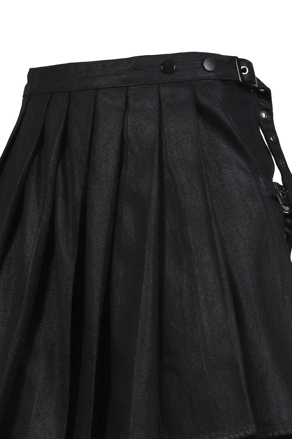 Waxed Wrap Skirt / Black