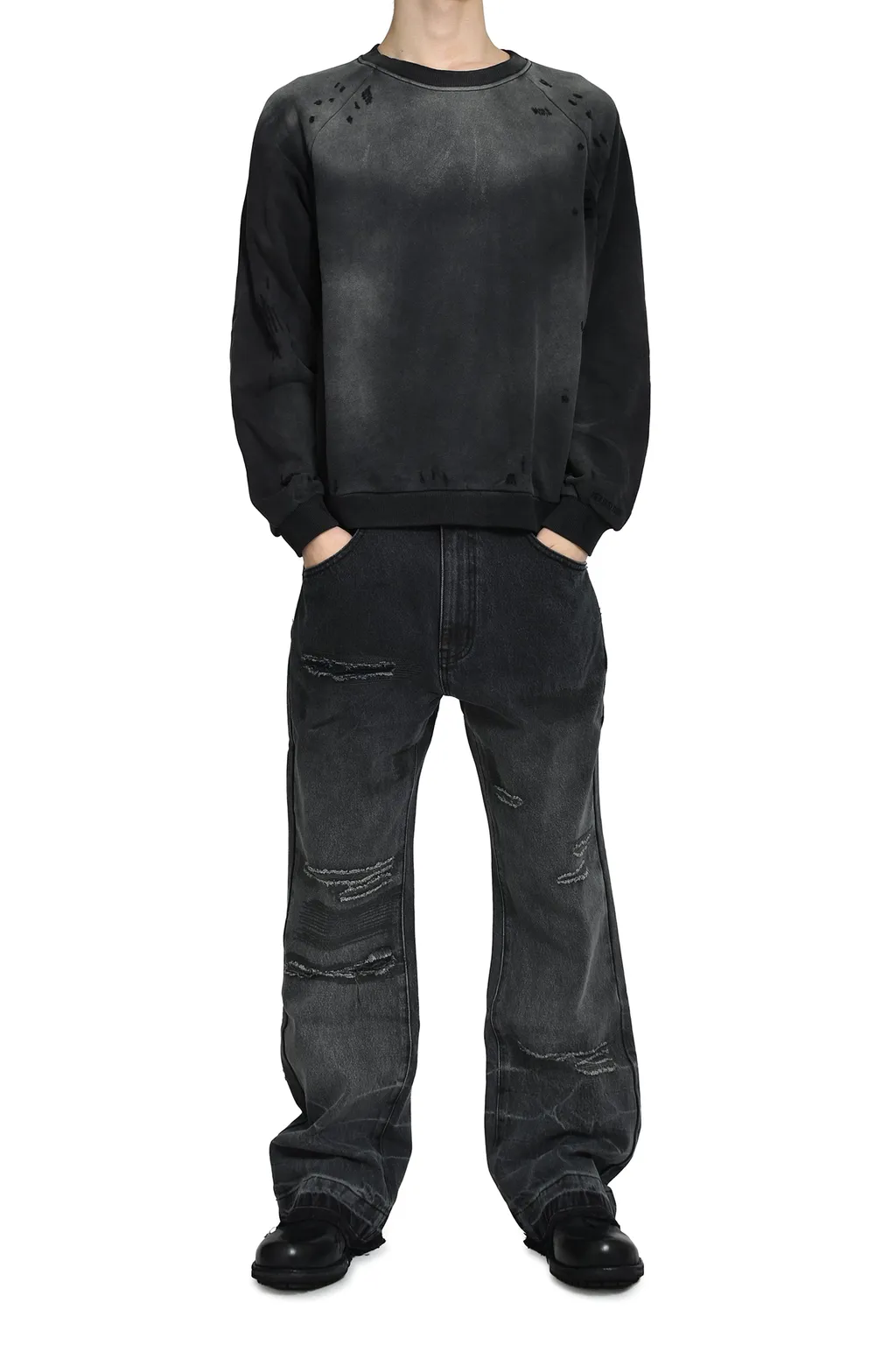 Cropped Shotgun Jersey / Washed Black