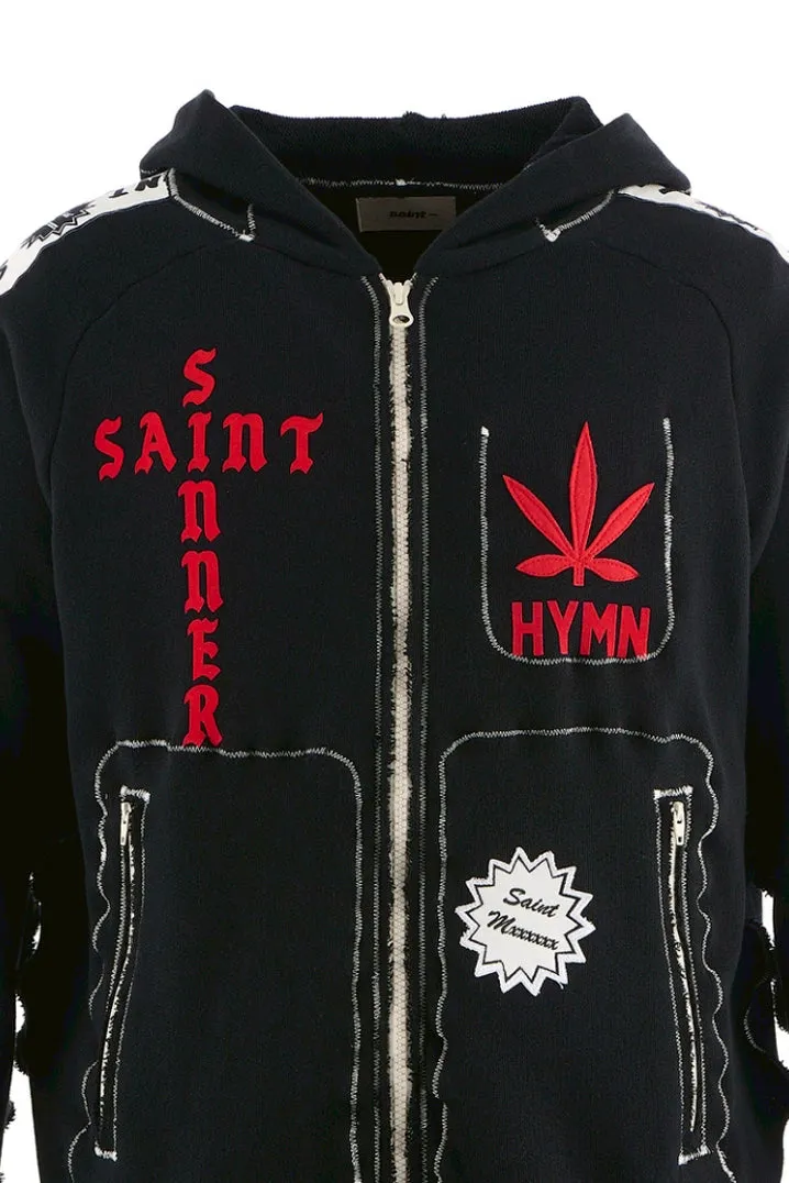 Alm_Zip Hoodie / Black