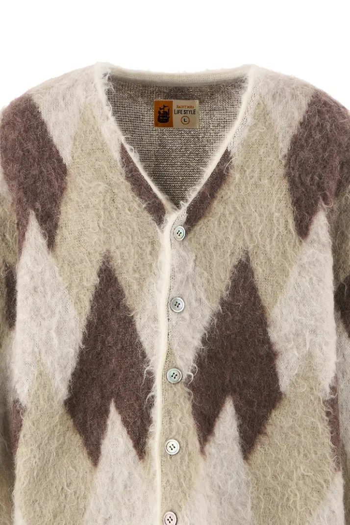 Knit Cardigan/Argyle/Multi