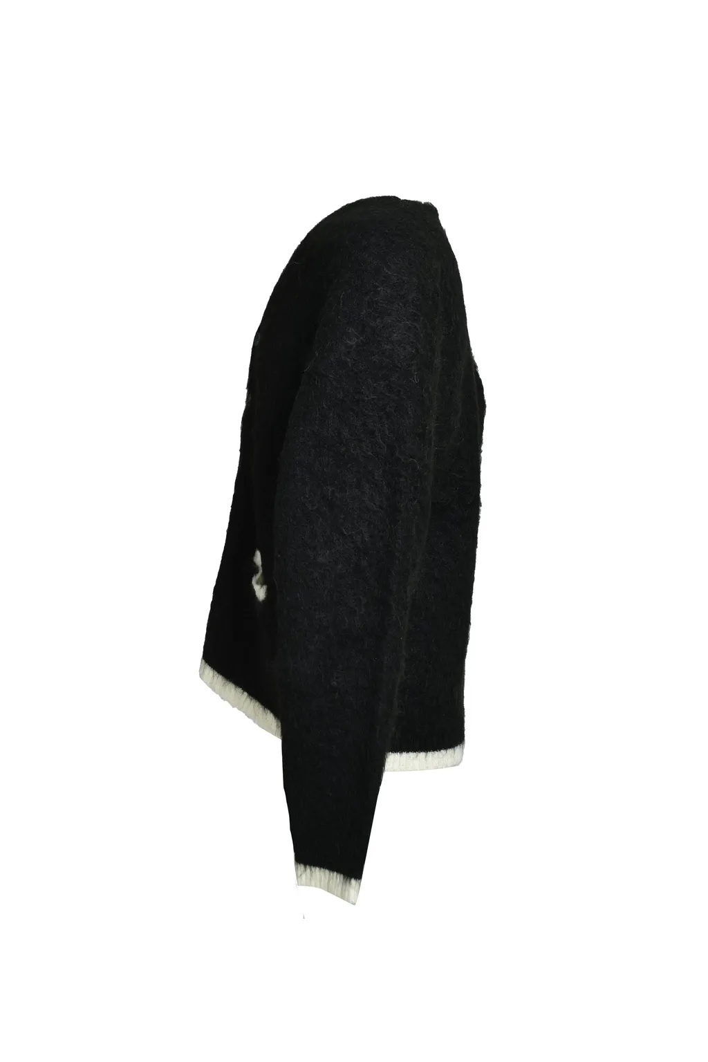 Knit Cardigan/Trim/Black