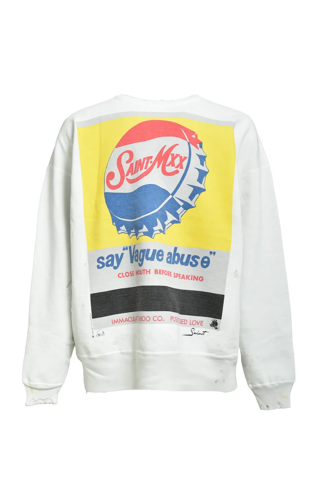 Crw Neck Swt/Vague Abuse / Wht