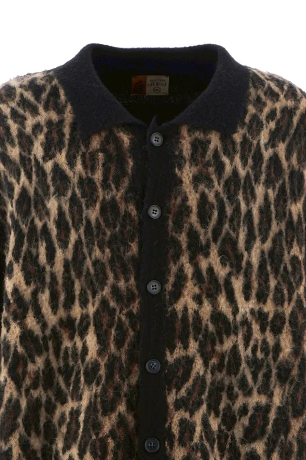 Knit Cardigan/Leopard / Black
