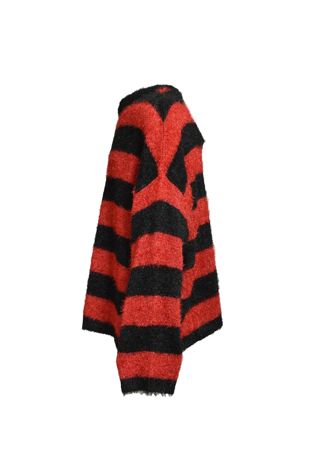 Crew Neck Knit/Glitter Border+Red / Blk/Red