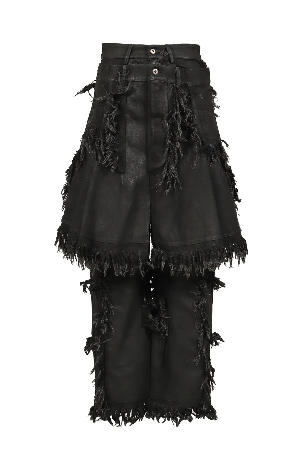 Shred Skirt Pants / Black