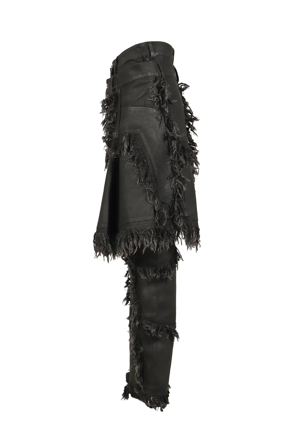 Shred Skirt Pants / Black