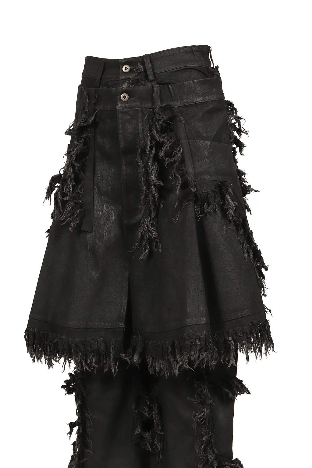 Shred Skirt Pants / Black