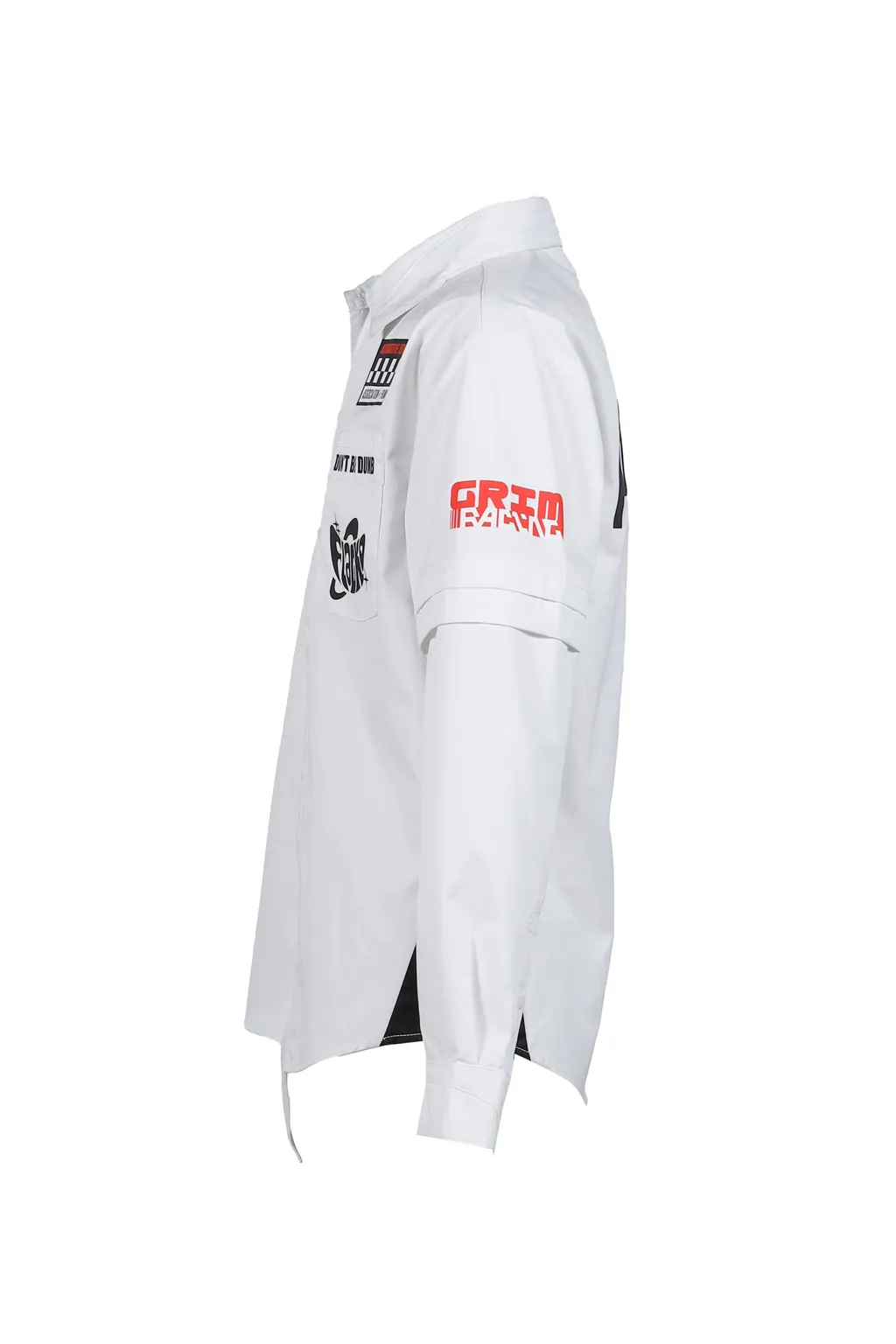 Layered Pit Crew Button Down / Wht