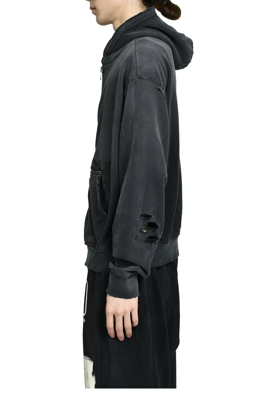 Elliott Zip Up Hoodie / Washed Blk