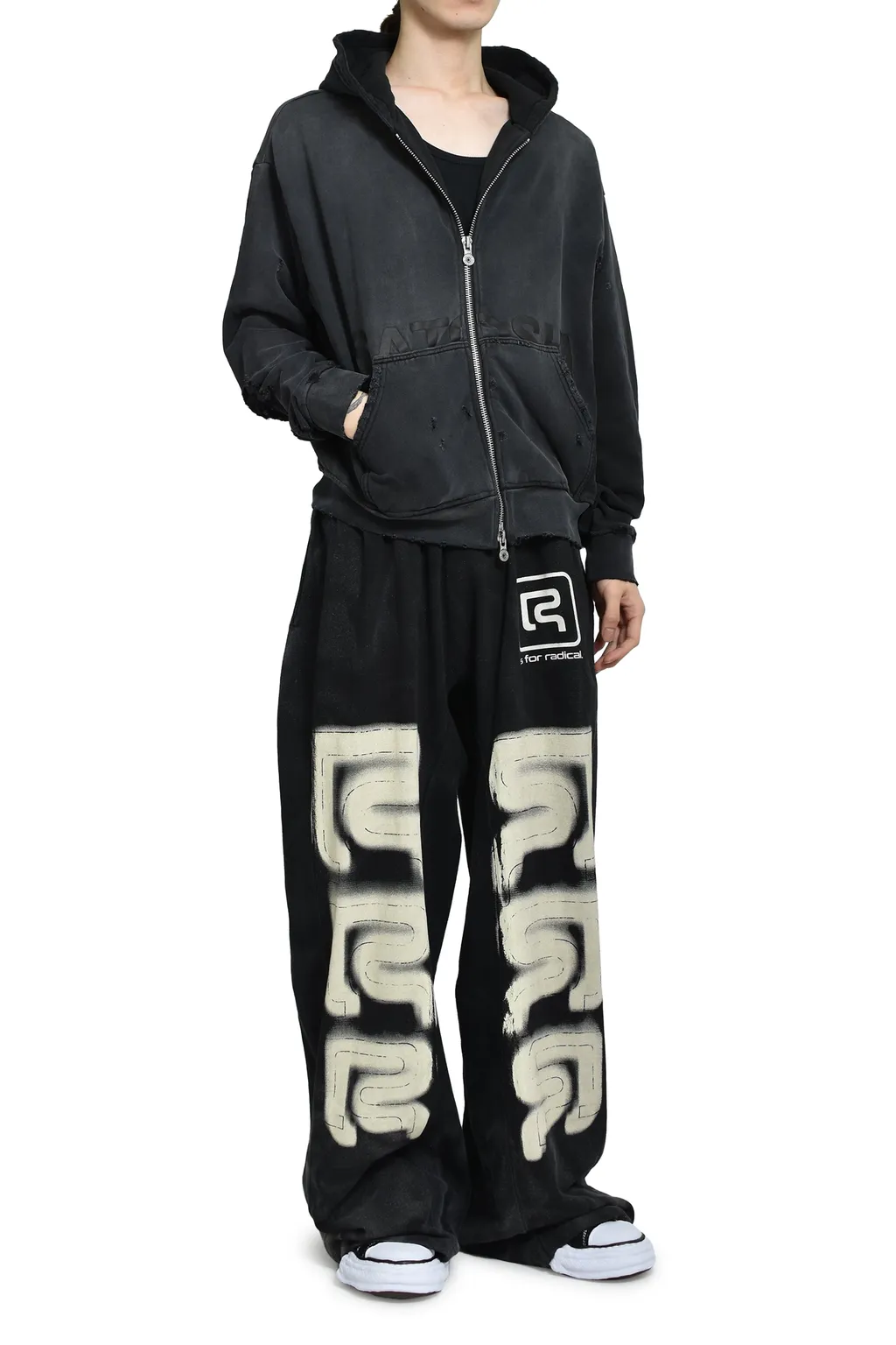Elliott Zip Up Hoodie / Washed Blk