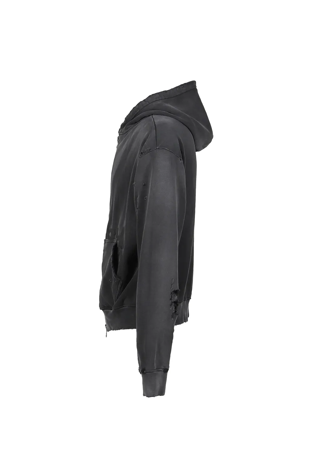 Elliott Zip Up Hoodie / Washed Blk