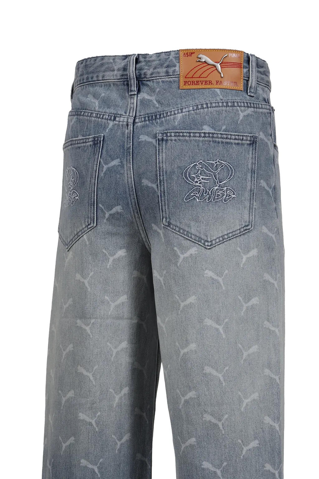 Laser Monogram Denim / Faded Denim-Aop