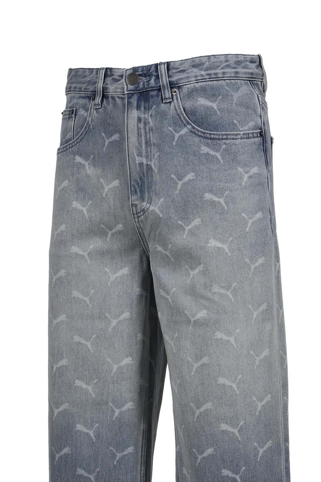 Laser Monogram Denim / Faded Denim-Aop